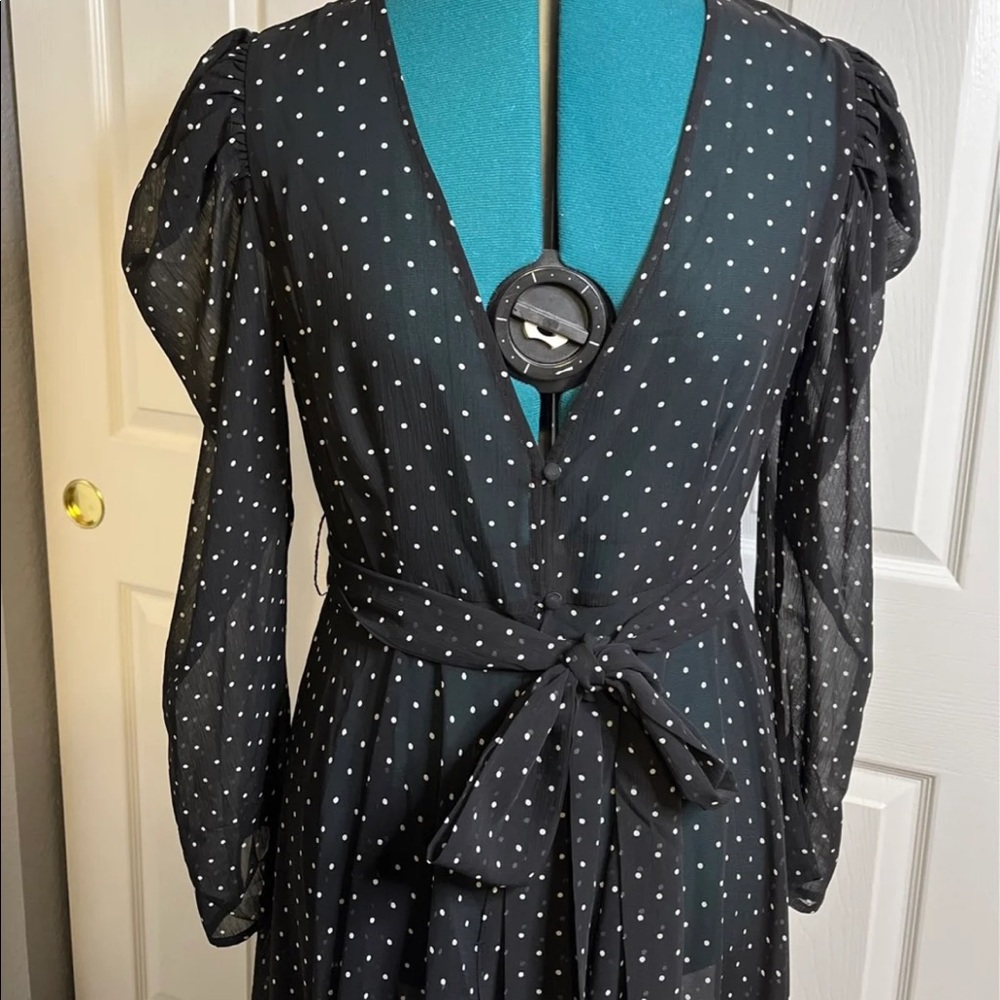 NWT Express Sheer Polka Dot Long Duster